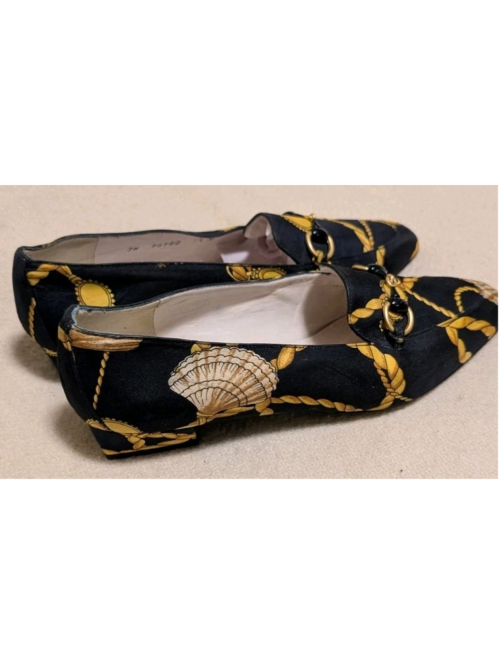 Rare Stuart Weitzman Womens 7W Bit Loafers Shell Rope Nautical Print Limited S12 - Picture 2 of 7